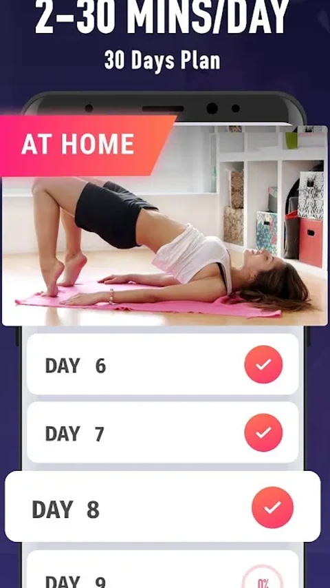 Экран приложения Lose Belly Fat с HIIT тренировками на пресс